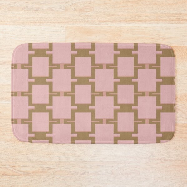 Item preview, abstract geometric rectangles pink clay and oak designed and sold by colorofmagic.