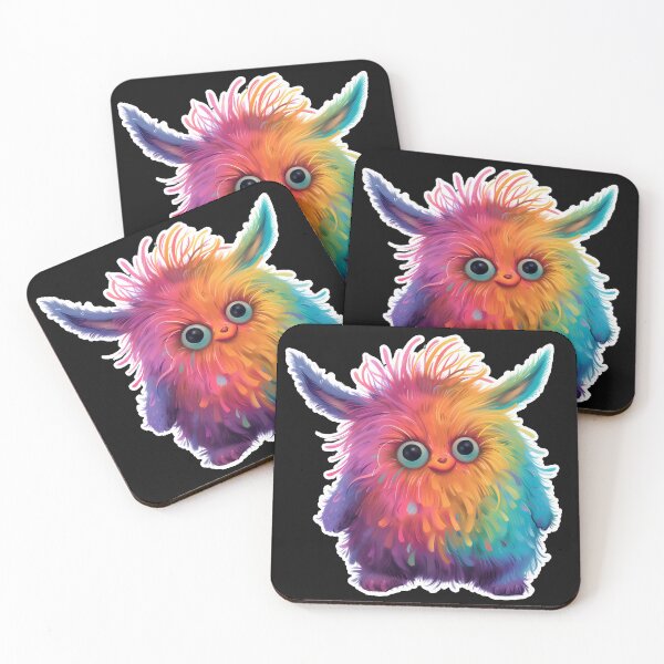 Item preview, A colorful fluffy creature stands and watches designed and sold by Furriesandmore.