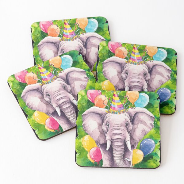 Item preview, Birthday Elephant. Birthday celebration, Cute Elephant, party animal, colorful elephant, elephant drawing designed and sold by ElephantVibes.