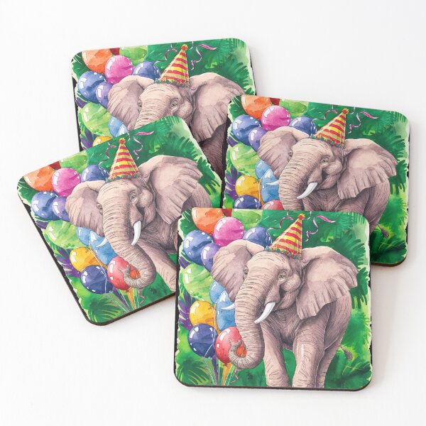 Item preview, Birthday Elephant. Birthday celebration, Cute Elephant, party animal, colorful elephant, elephant drawing designed and sold by ElephantVibes.