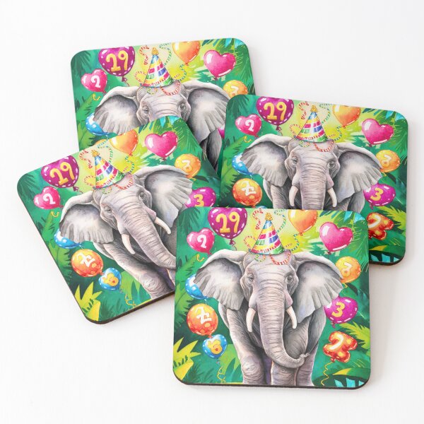 Item preview, Birthday Elephant. Birthday celebration, Cute Elephant, party animal, colorful elephant, elephant drawing designed and sold by ElephantVibes.
