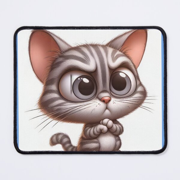 Item preview, Miffed Grey Tabby Cat Cartoon Caricature Rendering designed and sold by CattyCornerPOD.