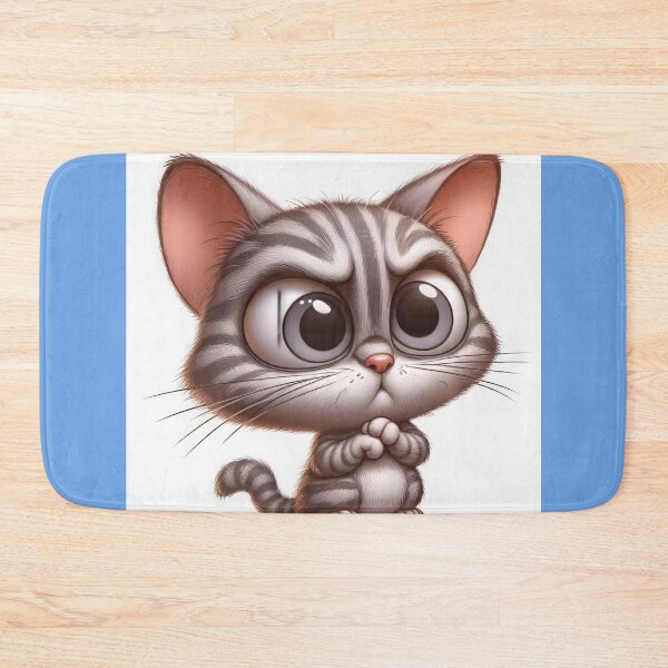 Item preview, Miffed Grey Tabby Cat Cartoon Caricature Rendering designed and sold by CattyCornerPOD.