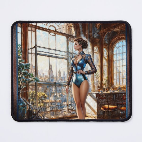 Item preview, An Elegant Woman In A Sunlit Urban Loft Overlooking The City Captivating AI Concept Art by Xzendor7 designed and sold by Xzendor7 Digital Art Creations.