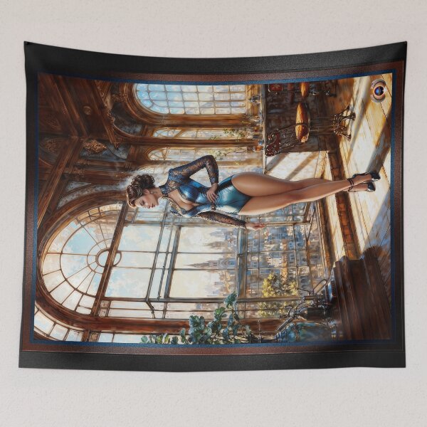 Item preview, An Elegant Woman In A Sunlit Urban Loft Overlooking The City Captivating AI Concept Art by Xzendor7 designed and sold by Xzendor7 Digital Art Creations.