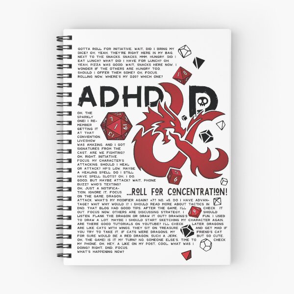 Item preview, ADHD&D | Roll for concentration | DnD (in red) designed and sold by keyvei.