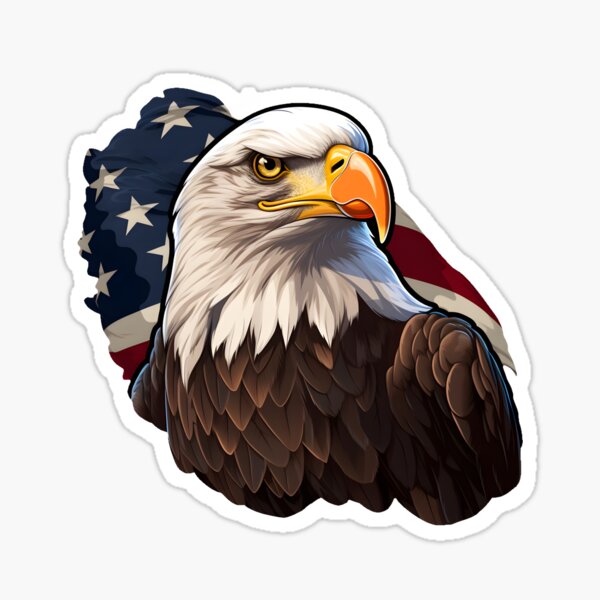 Item preview, Proud Bald Eagle with American Flag 4th of july designed and sold by SHADOWNB69.