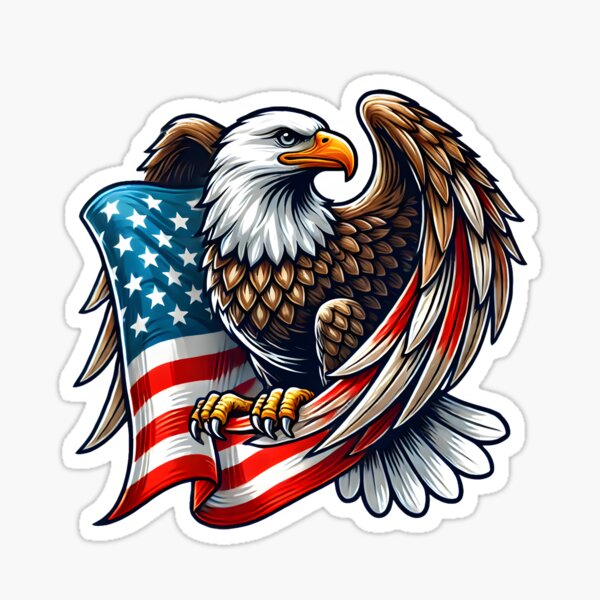 Item preview, Majestic Bald Eagle with American Flag Wings designed and sold by SHADOWNB69.