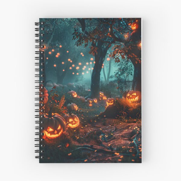 Item preview, Enchanted Forest with Glowing Pumpkins designed and sold by ManeeStore.