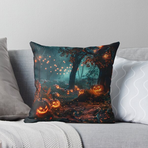 Item preview, Enchanted Forest with Glowing Pumpkins designed and sold by ManeeStore.