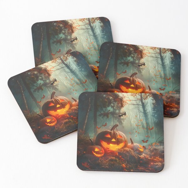 Item preview, Enchanted Forest with Glowing Pumpkins designed and sold by ManeeStore.