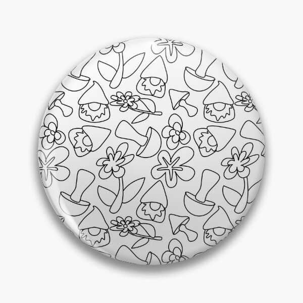 Item preview, Gnome and flower repeating pattern/colouring sheet  designed and sold by IttyDesignsByJ.