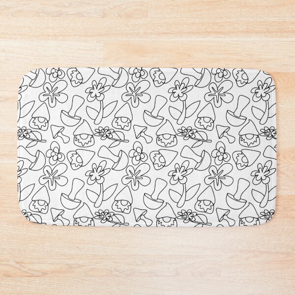 Item preview, Gnome and flower repeating pattern/colouring sheet  designed and sold by IttyDesignsByJ.