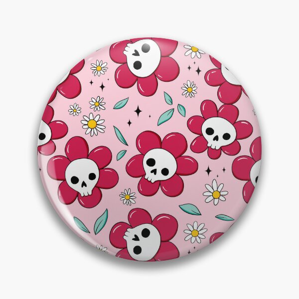 Item preview, Skull flower pattern - red with light background designed and sold by DidiSunshine.