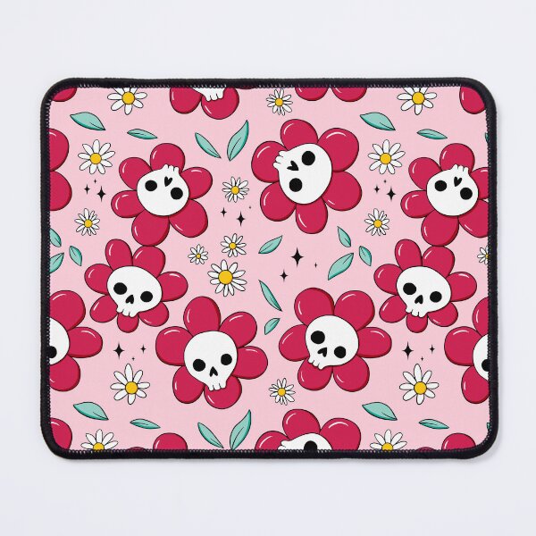Item preview, Skull flower pattern - red with light background designed and sold by DidiSunshine.