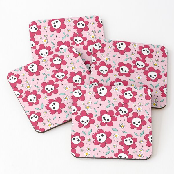 Item preview, Skull flower pattern - red with light background designed and sold by DidiSunshine.