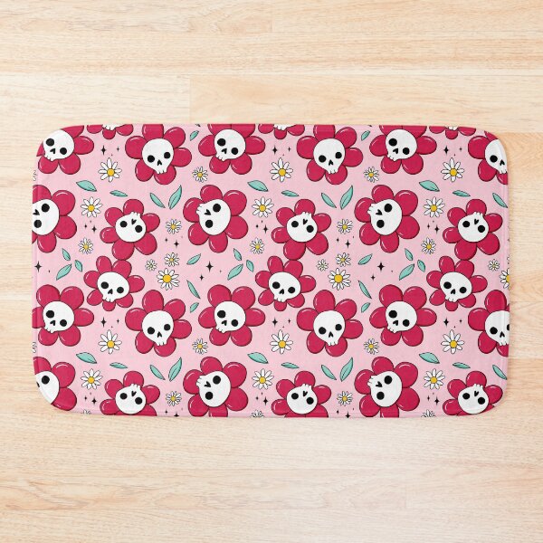 Item preview, Skull flower pattern - red with light background designed and sold by DidiSunshine.