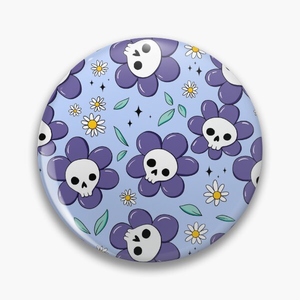 Item preview, Skull flower pattern - violet with light background designed and sold by DidiSunshine.
