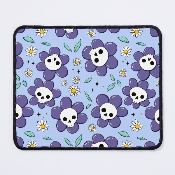 Item preview, Skull flower pattern - violet with light background designed and sold by DidiSunshine.