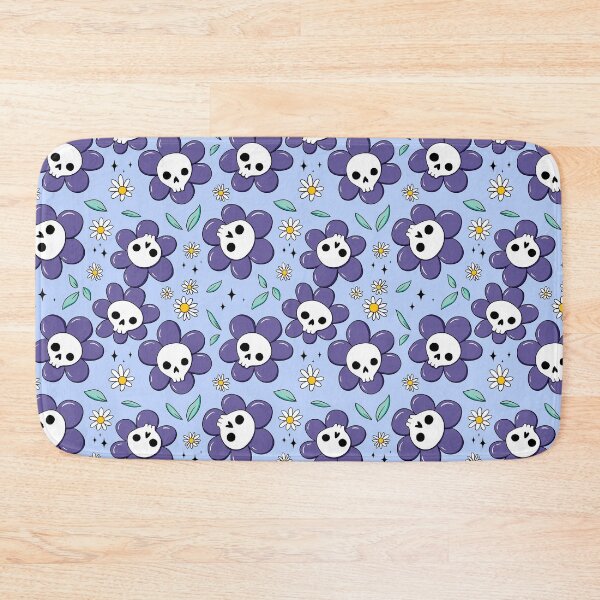 Item preview, Skull flower pattern - violet with light background designed and sold by DidiSunshine.