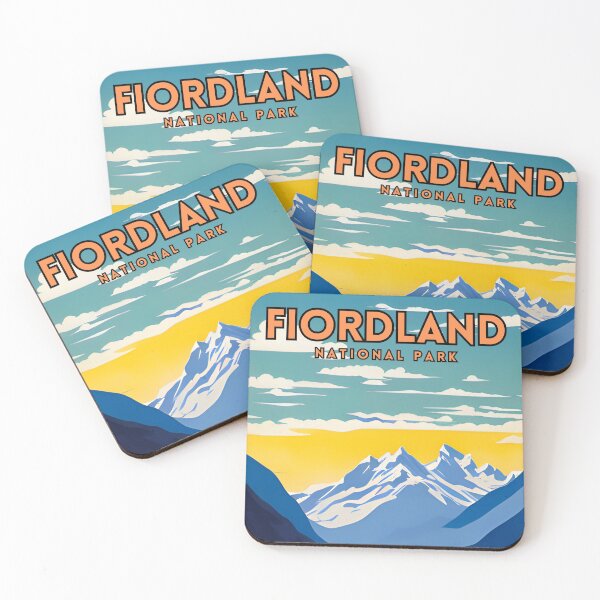 Item preview, Fiordland National Park Vintage Travel Poster designed and sold by ZionPosteria.