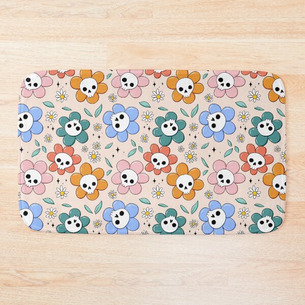 Item preview, Skull flower pattern - pastel with light background designed and sold by DidiSunshine.