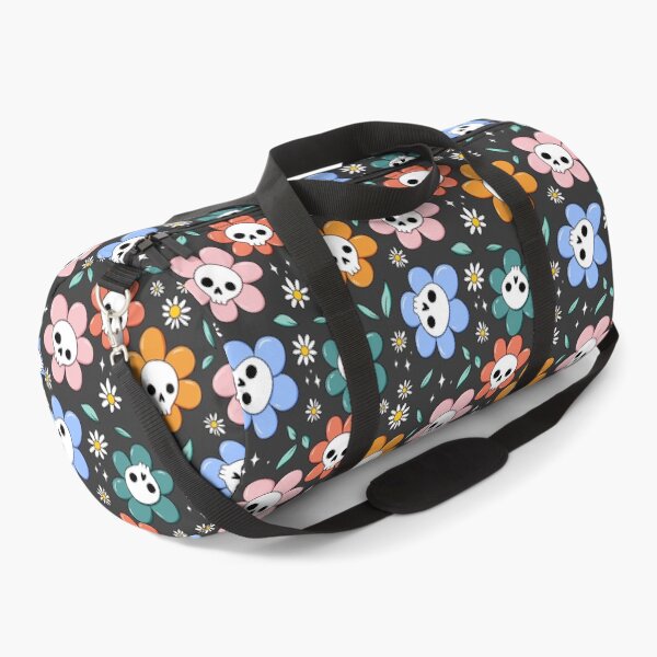 Item preview, Skull flower pattern - pastel with dark background designed and sold by DidiSunshine.