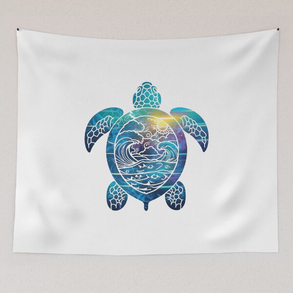 Item preview, wave turtle, ocean sea turtle, sea turtle  designed and sold by venavar.