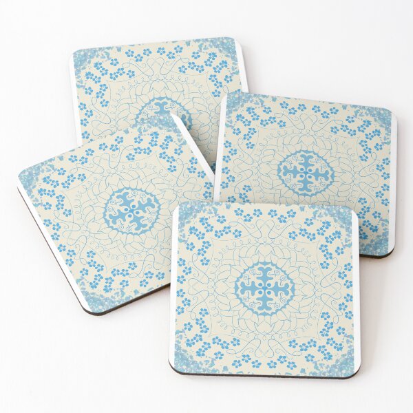 Item preview, Floral Tiles in Bleu designed and sold by SillyGyaru.