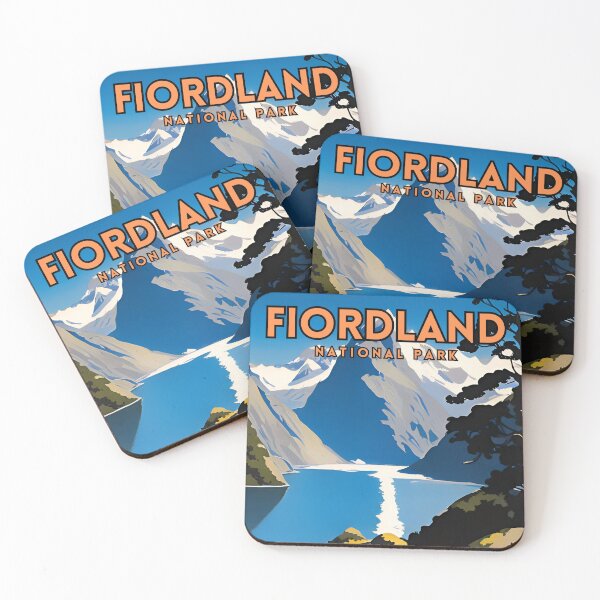 Item preview, Fiordland National Park Vintage Travel designed and sold by ZionPosteria.