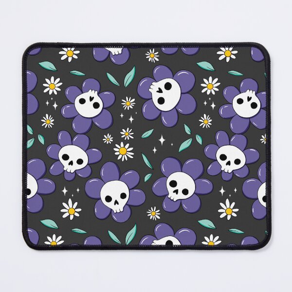 Item preview, Skull flower pattern - violet with dark background designed and sold by DidiSunshine.