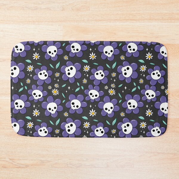 Item preview, Skull flower pattern - violet with dark background designed and sold by DidiSunshine.
