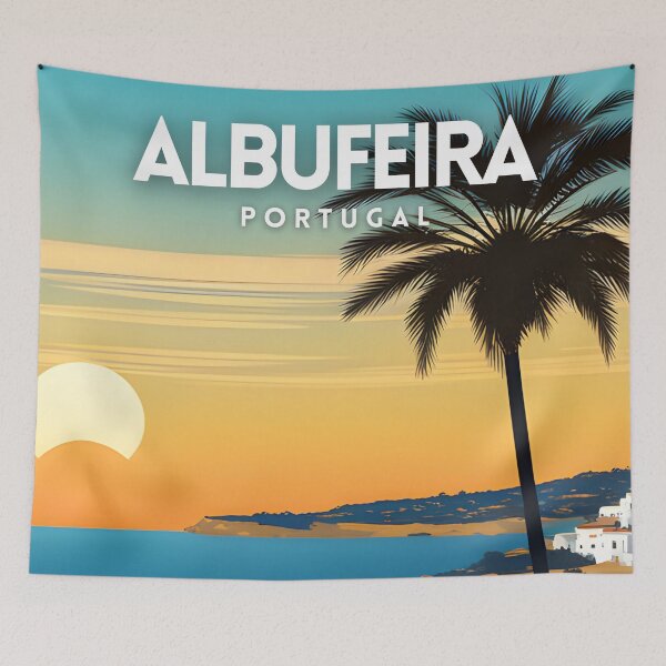 Item preview, Albufeira Portugal Retro Travel Poster designed and sold by ZionPosteria.