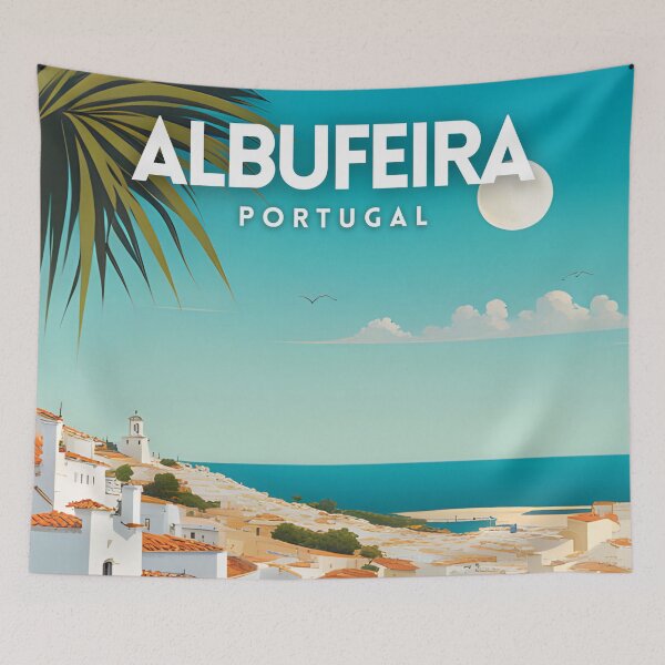 Item preview, Albufeira Portugal Retro Travel designed and sold by ZionPosteria.