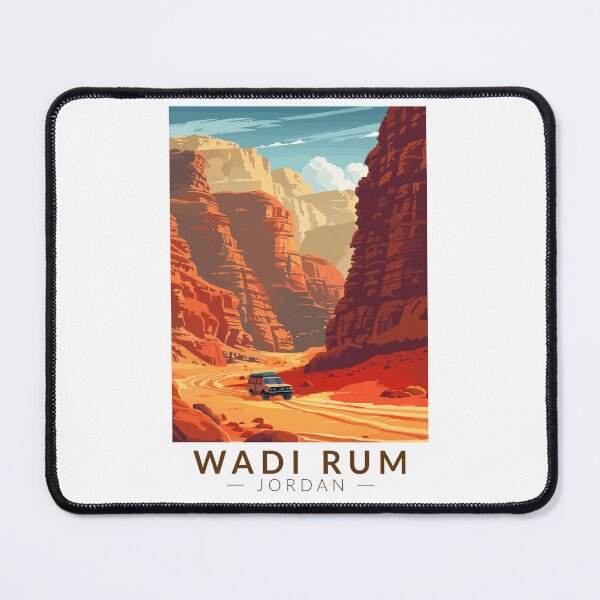 Item preview, Wadi Rum Jordan Travel Art Vintage designed and sold by KrisSidDesigns.