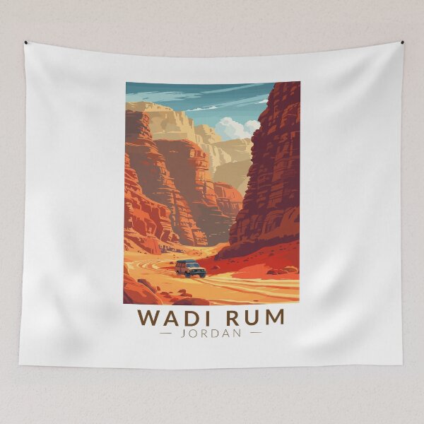 Item preview, Wadi Rum Jordan Travel Art Vintage designed and sold by KrisSidDesigns.