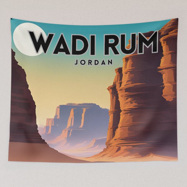 Item preview, Wadi Rum Vintage Travel Art designed and sold by ZionPosteria.