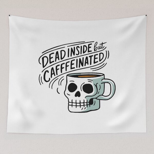 Item preview, Dead Inside But Caffeinated! Funny Coffee Skull Mug designed and sold by PMCreative.