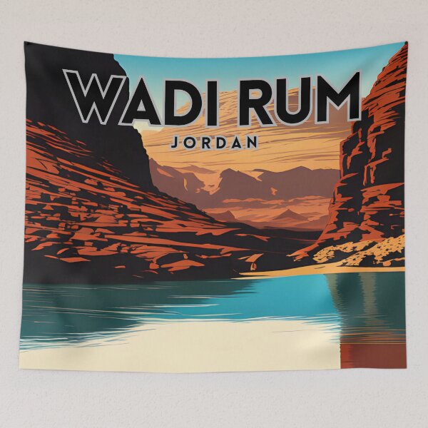 Item preview, Wadi Rum Vintage Travel Poster designed and sold by ZionPosteria.