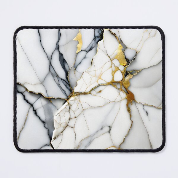 Item preview, Cracked Marble Look (Image Faux White Marble) with Gray and Gold designed and sold by Beachy.