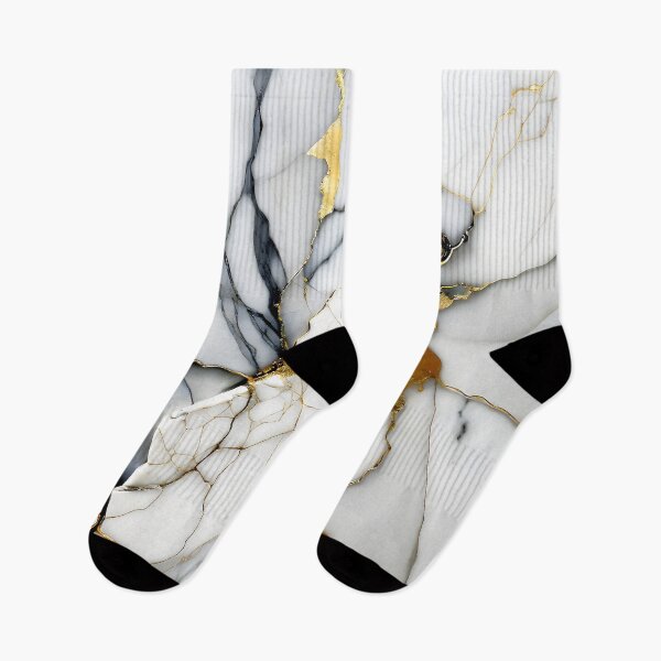 Item preview, Cracked Marble Look (Image Faux White Marble) with Gray and Gold designed and sold by Beachy.