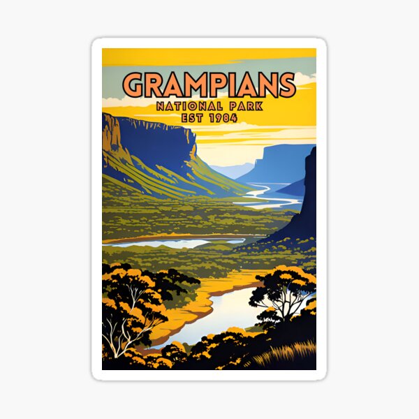 Item preview, Grampians National Park Vintage Travel Poster designed and sold by ZionPosteria.
