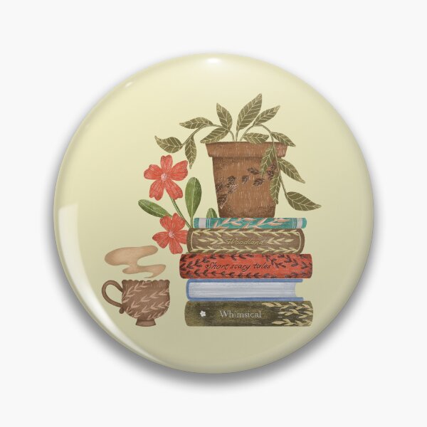 Item preview, Plant on stack of books with a warm cup of tea designed and sold by pinkyfish1010.