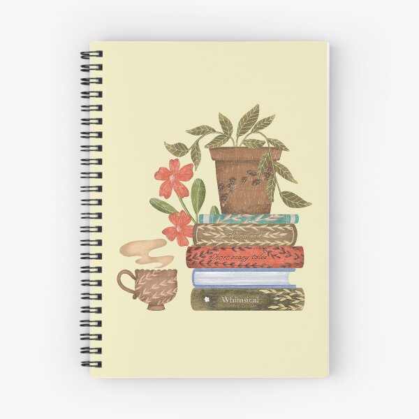 Item preview, Plant on stack of books with a warm cup of tea designed and sold by pinkyfish1010.