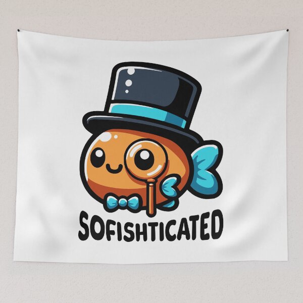 Item preview, Sofishticated! Cute Classy Fish Pun designed and sold by PMCreative.