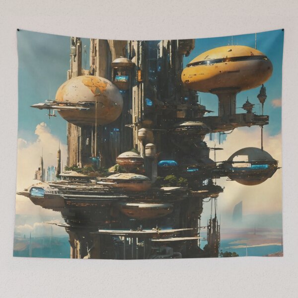 Item preview, the world of the future, art, architecture designed and sold by DonnaBlankaArt.