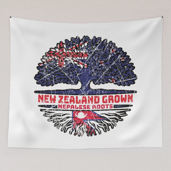 Item preview, Nepal Nepalese New Zealander New Zealand Tree Roots Flag designed and sold by FlagX.