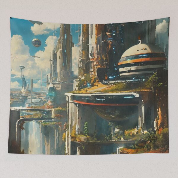 Item preview, the world of the future, art, architecture designed and sold by DonnaBlankaArt.