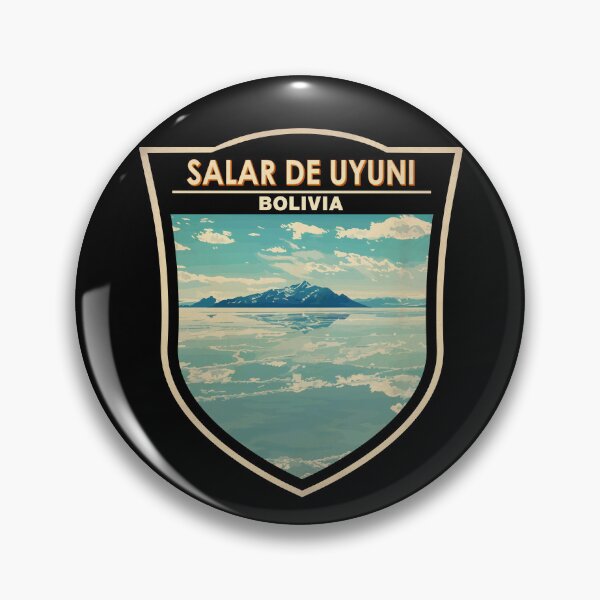 Item preview, Salar de Uyuni Bolivia Travel Art Badge designed and sold by KrisSidDesigns.