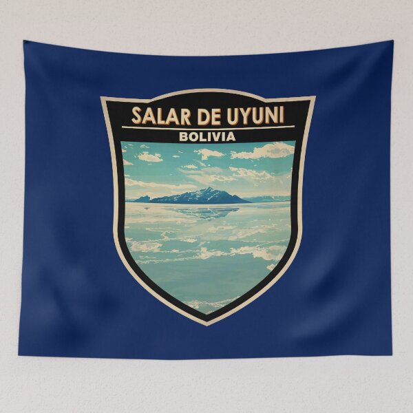 Item preview, Salar de Uyuni Bolivia Travel Art Badge designed and sold by KrisSidDesigns.